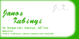 janos kubinyi business card